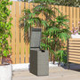 Voir la diapositive 4 : OUTSUNNY Coffre de jardin en résine tressée 66L dim. 28 x 55 x 60 cm plateau bois acacia gris