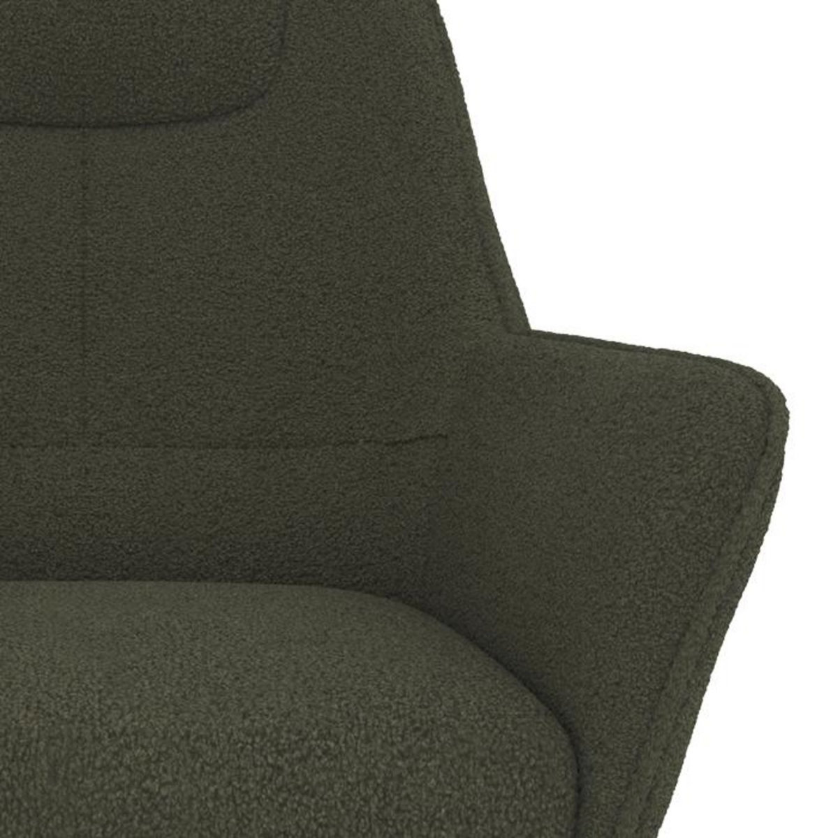 Rendez vous déco Rocking-chair blanc effet laine bouclette en tissu - Shaun