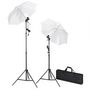Voir la diapositive 2 : VIDAXL Kit de studio photo avec lampes toile de fond et reflecteur
