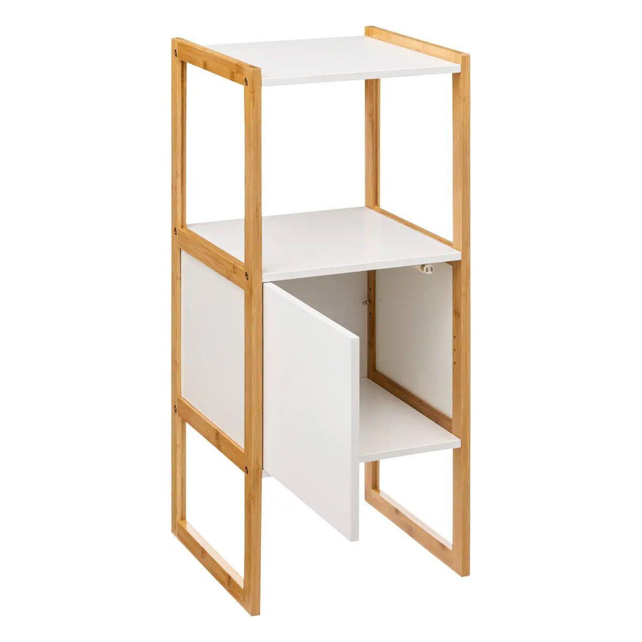 Voir la diapositive 2 : FIVE Meuble bas 1 porte  natureo  80cm blanc