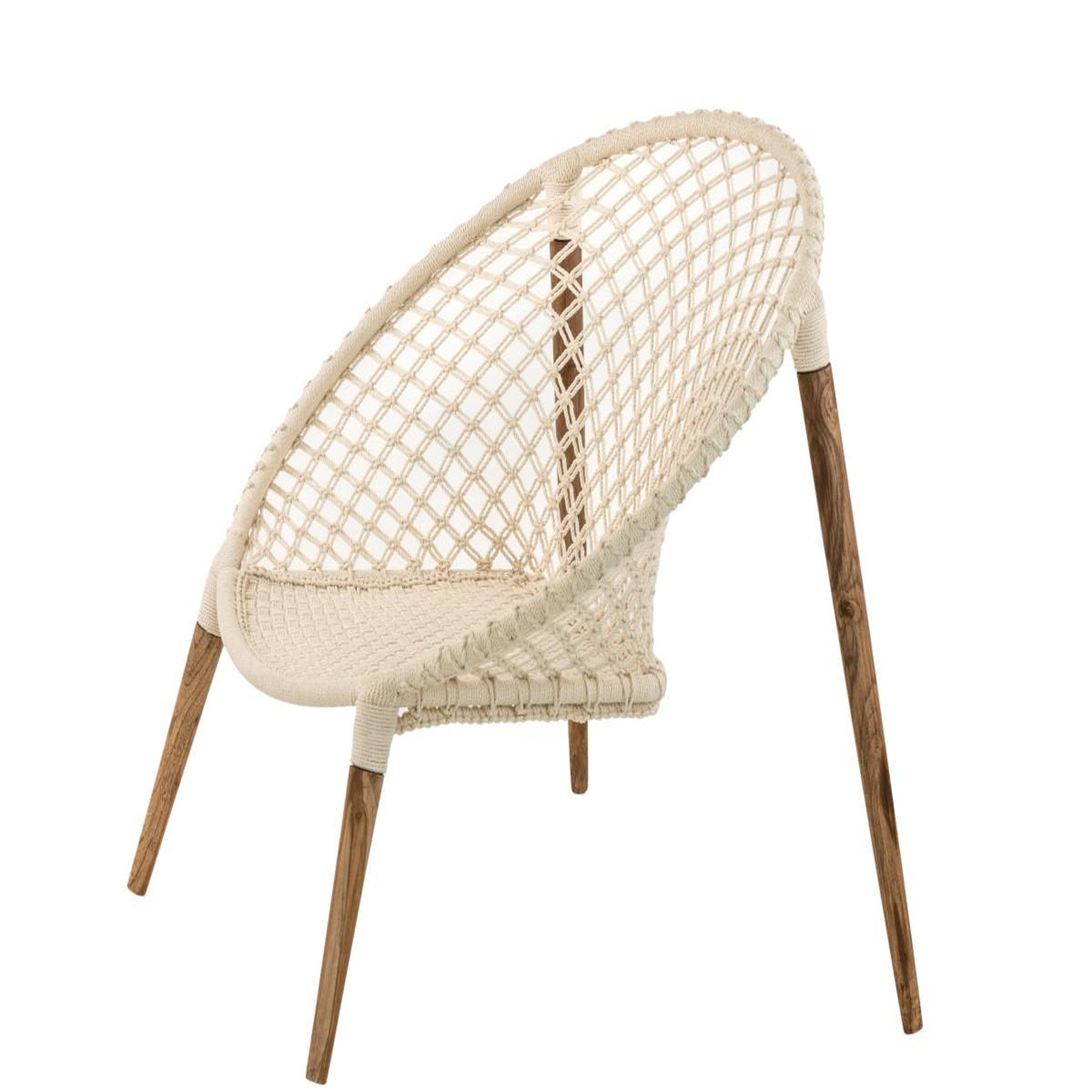 Voir la diapositive 4 : Jardiline Fauteuil de jardin rond en macramé coton - Jardiline