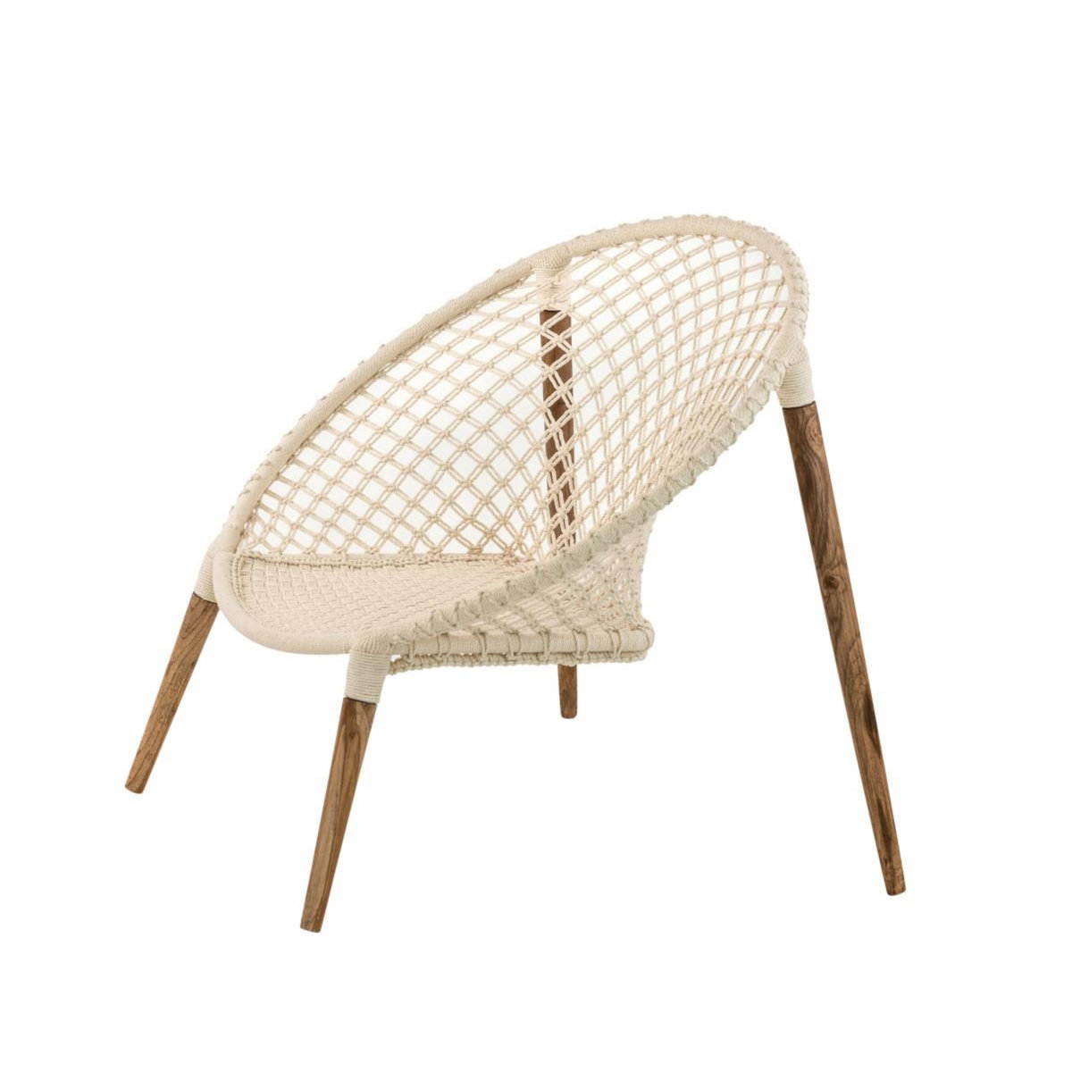 Jardiline Fauteuil de jardin rond en macramé coton - Jardiline