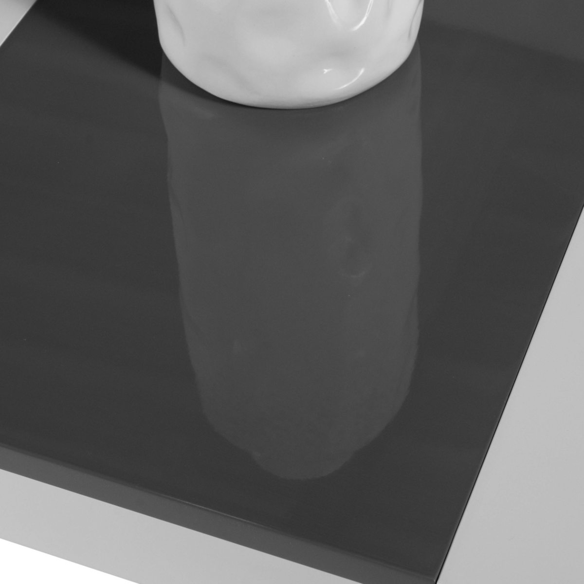 ID MARKET Table à manger rectangle GEORGIA 8 personnes blanche et grise 160 x 90 cm