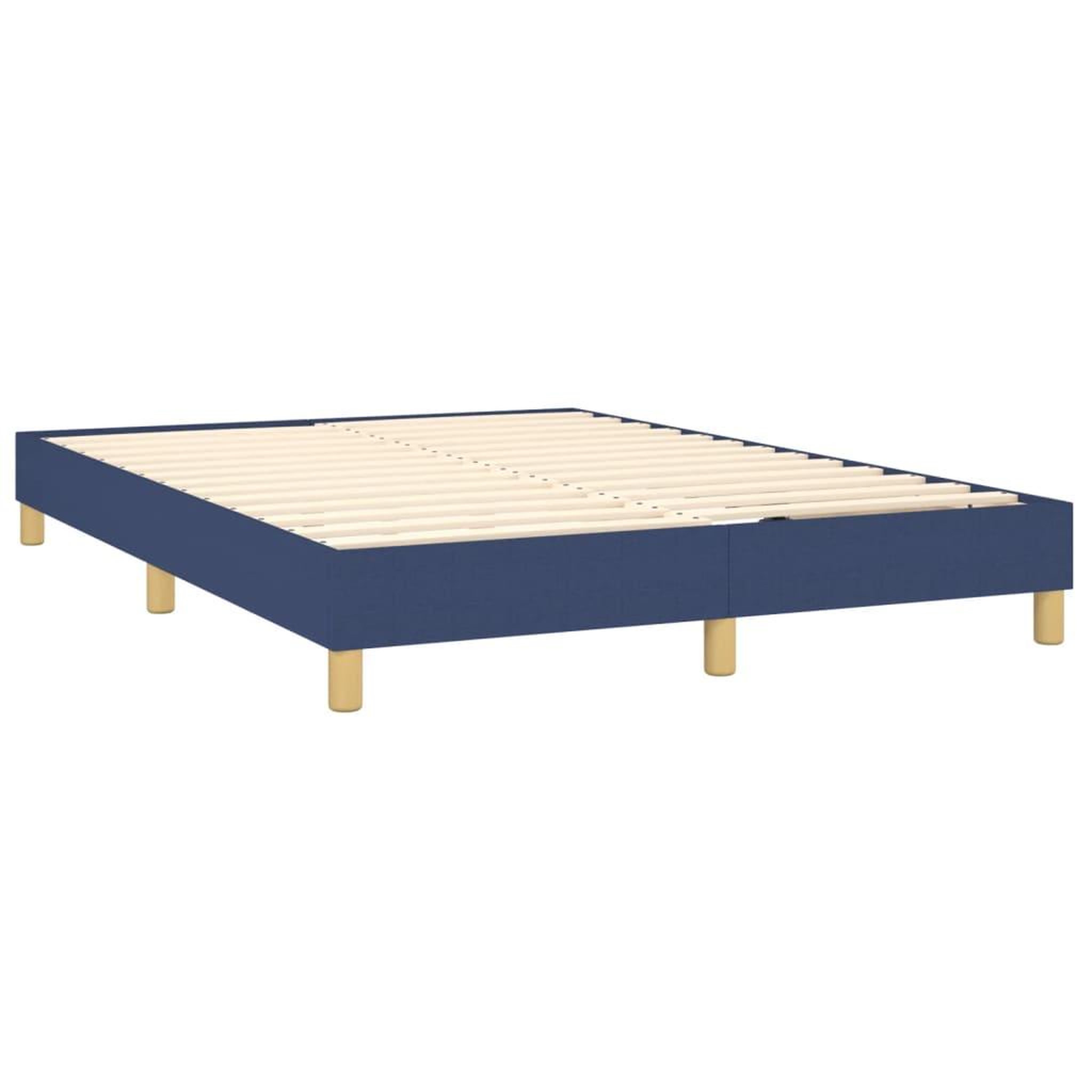 Voir la diapositive 4 : VIDAXL Cadre de lit sans matelas bleu 140x200 cm tissu