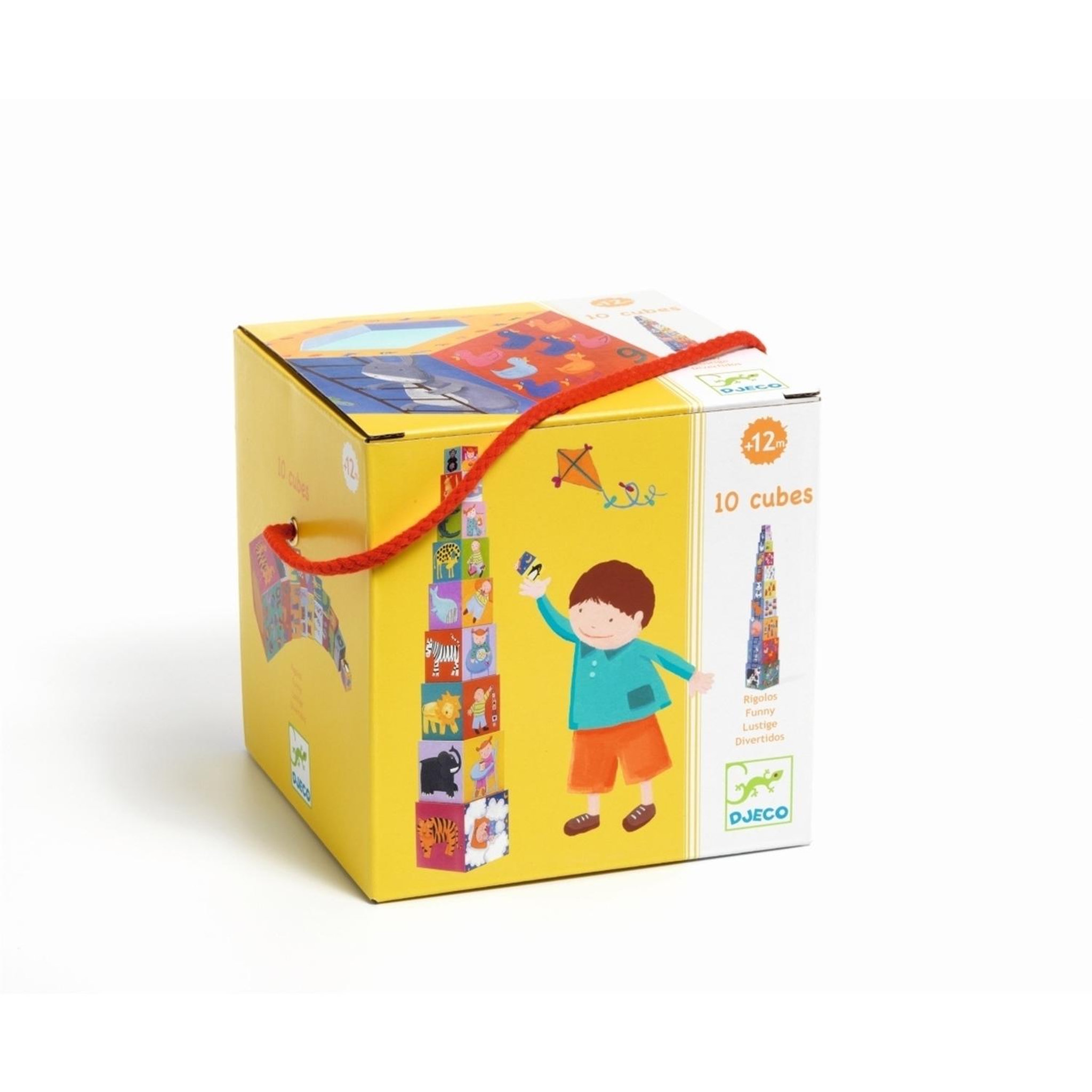 Voir la diapositive 2 : Djeco 10 cubes rigolos a empiler