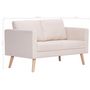 Voir la diapositive 6 : VIDAXL Canape a 2 places Tissu Creme