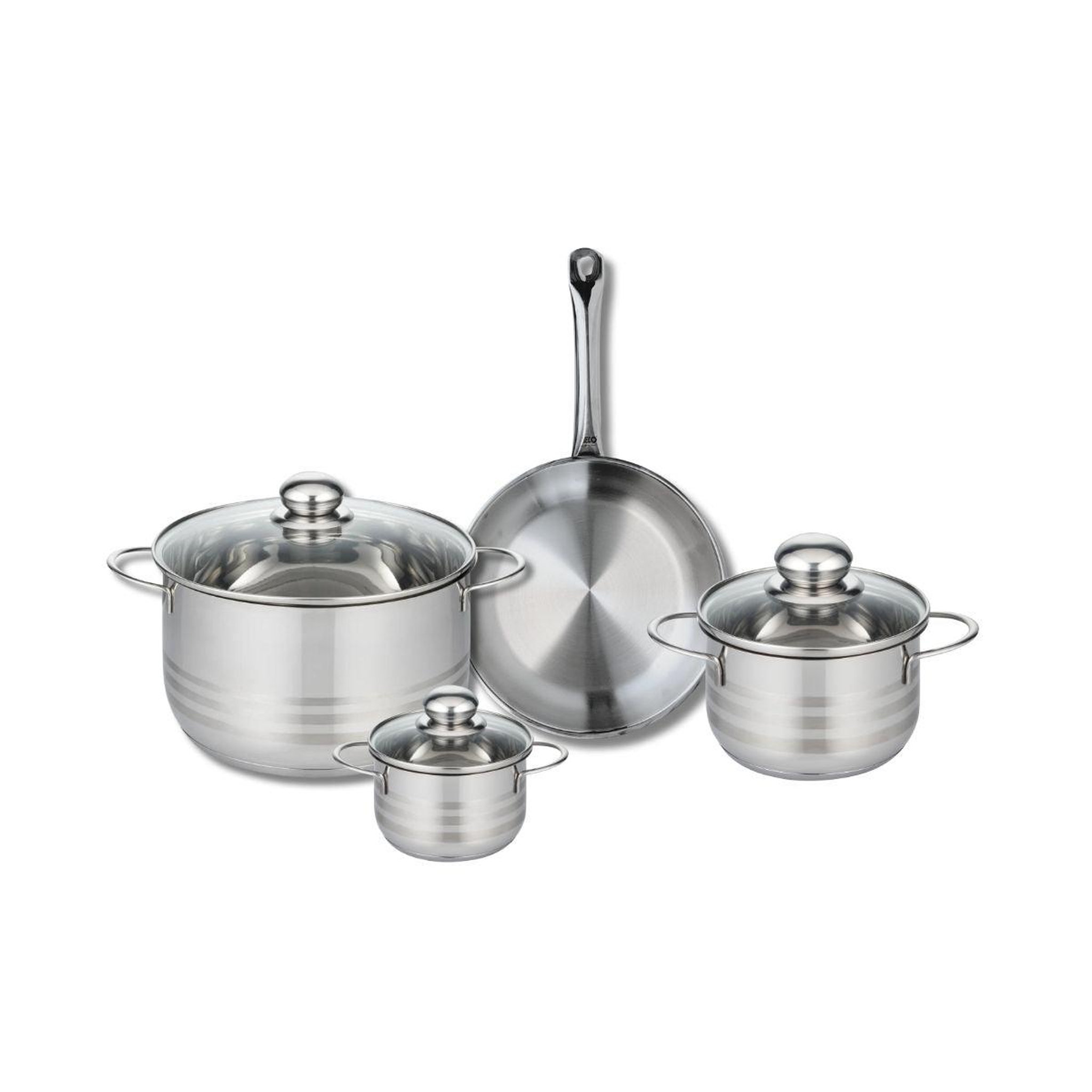ELO Ensemble de 1 poêle de cuisson 24 cm et 3 faitouts 12, 16 et 24 cm elo profi brillant