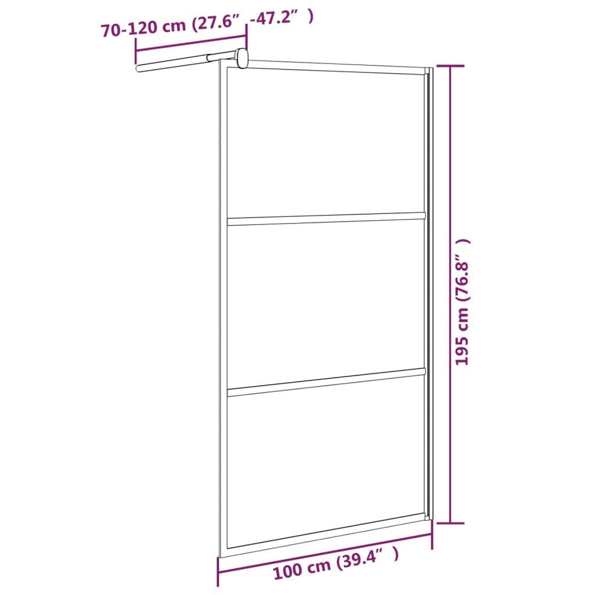 Voir la diapositive 6 : VIDAXL Paroi de douche 100x195 cm Verre ESG fonce Noir