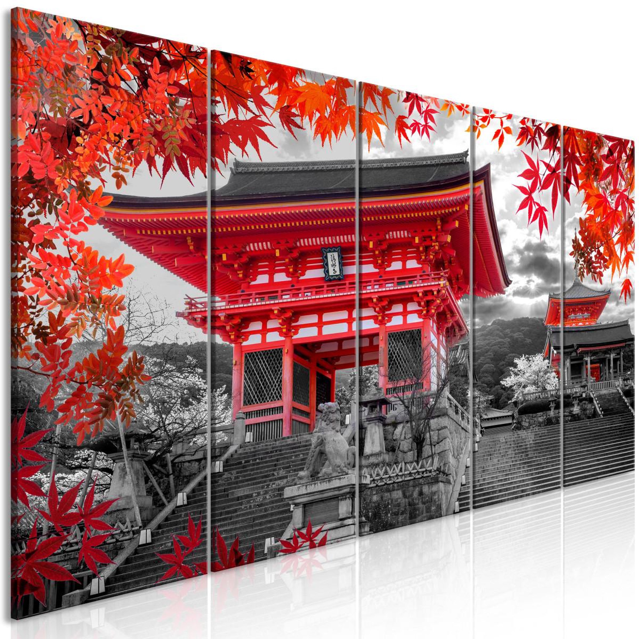 Voir la diapositive 1 : Paris Prix Tableau Imprimé 5 Panneaux  Kyoto, Japan Narrow