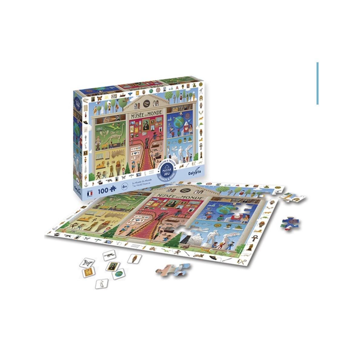 Sentosphere Puzzle 100 pieces cherche et trouve - Le musee du monde - Calypto -