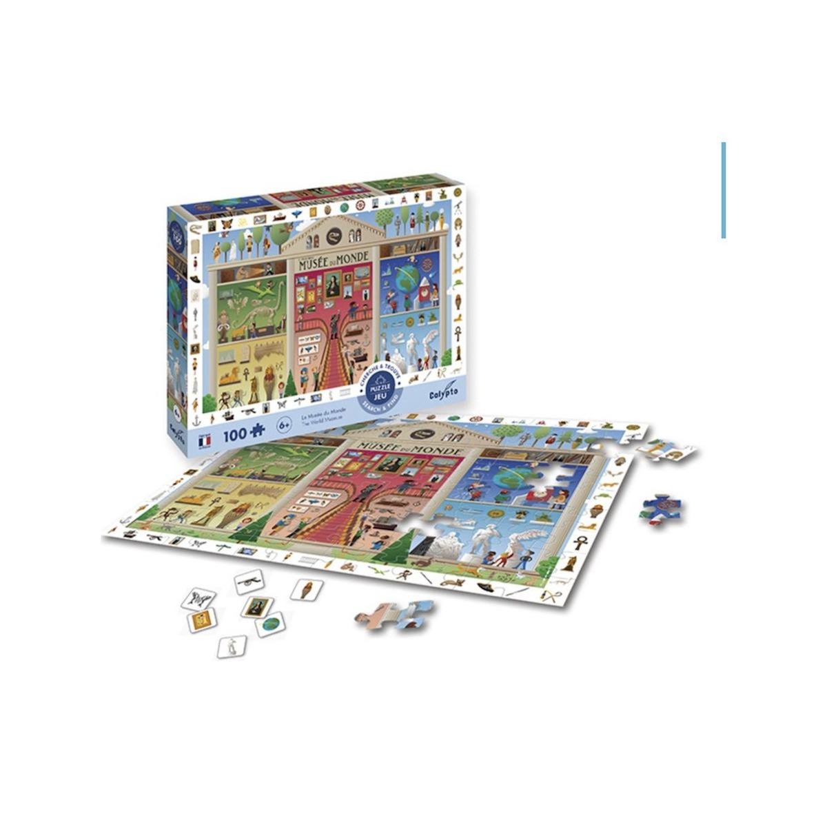 Sentosphere Puzzle 100 pieces cherche et trouve - Le musee du monde - Calypto -