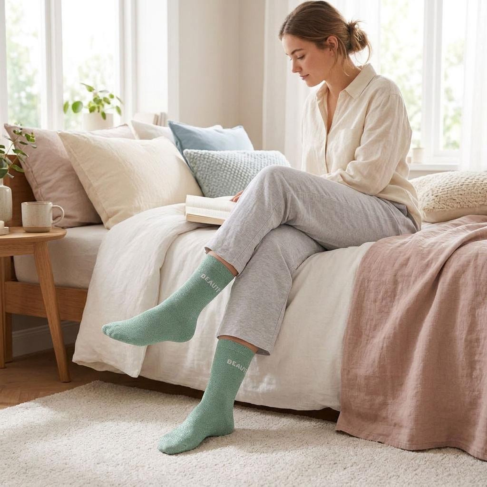 Voir la diapositive 5 : OZABI Chaussettes Femme Lurex Message Humoristique