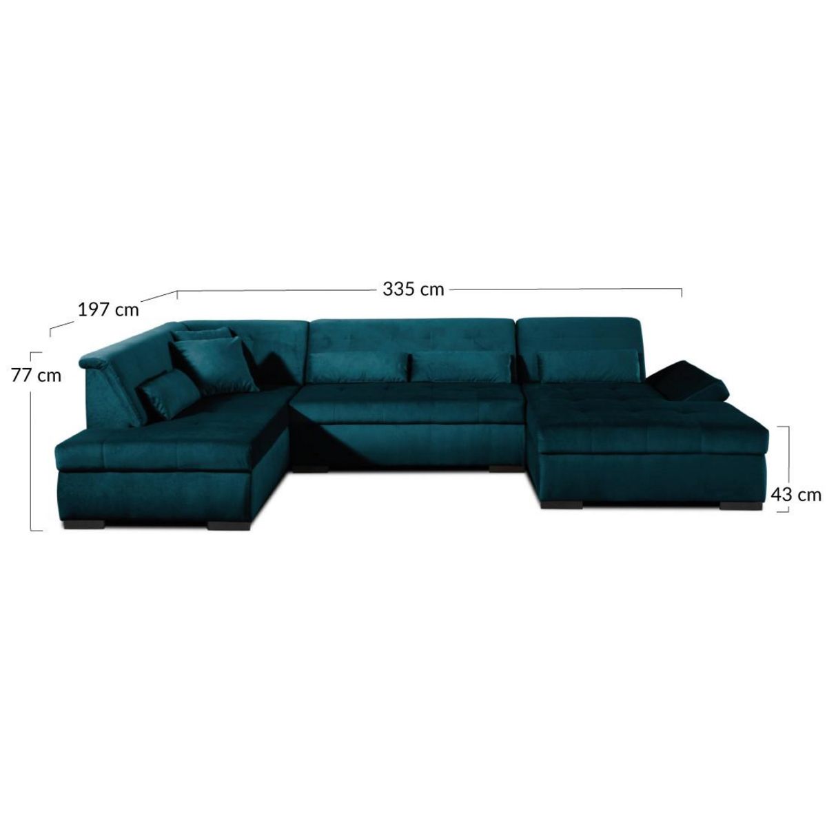 LISA DESIGN Vermont - canapé panoramique d'angle gauche - 7 places - xxl - en velours