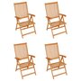 Voir la diapositive 2 : VIDAXL Chaises de jardin lot de 4 avec coussins beige Bois teck solide