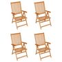 Voir la diapositive 2 : VIDAXL Chaises de jardin lot de 4 avec coussins beige Bois teck solide