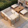Voir la diapositive 5 : MERAX Salon de jardin 6 place en bois avec coussins