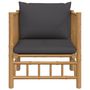 Voir la diapositive 3 : VIDAXL Canape de jardin avec coussins gris fonce bambou