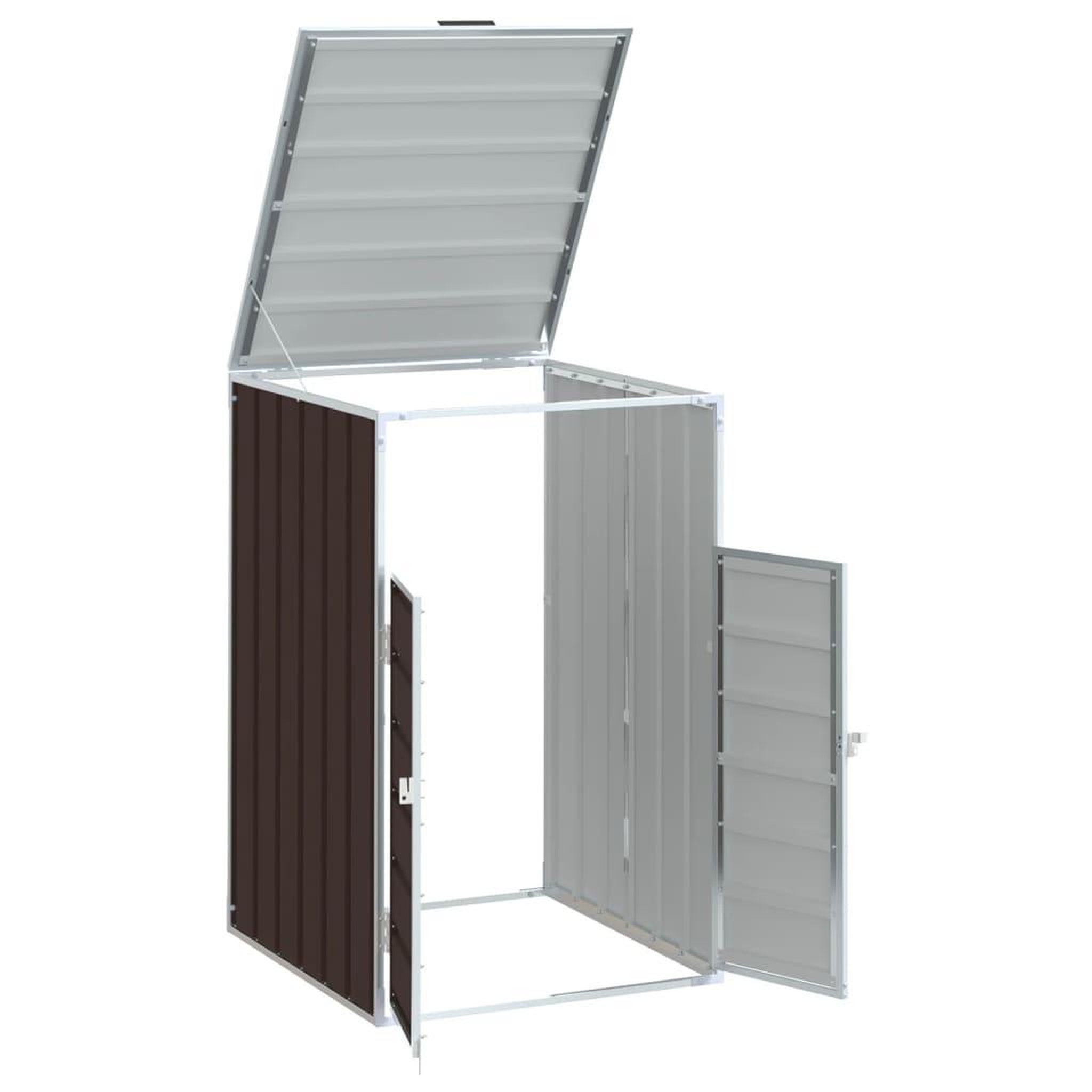 Voir la diapositive 4 : VIDAXL Rangement a roulettes pour poubelles pour bac unique acier