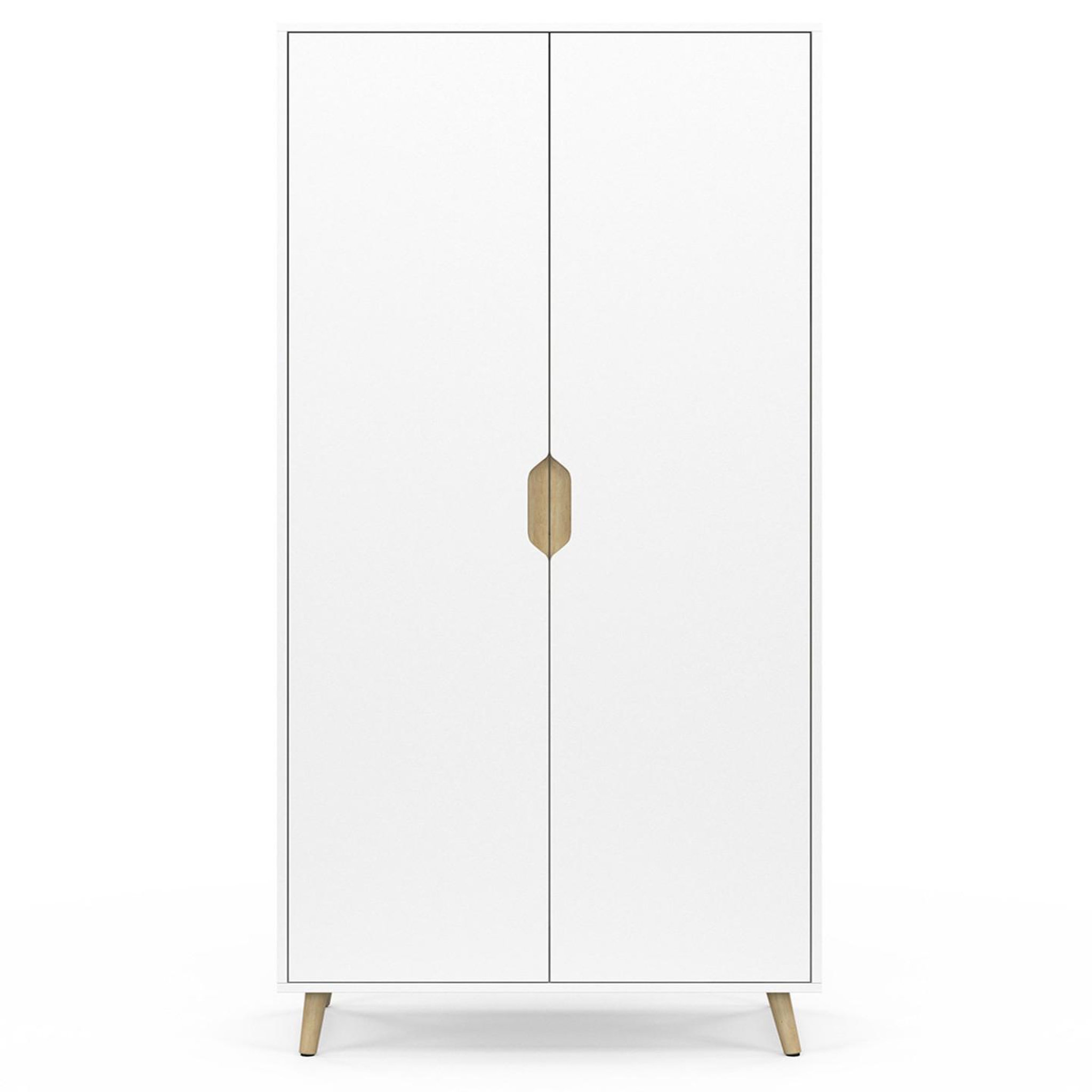 Voir la diapositive 5 : ID MARKET Armoire 2 portes helsinki scandinave blanc penderie 80 cm avec étagères rangement maxi capacité