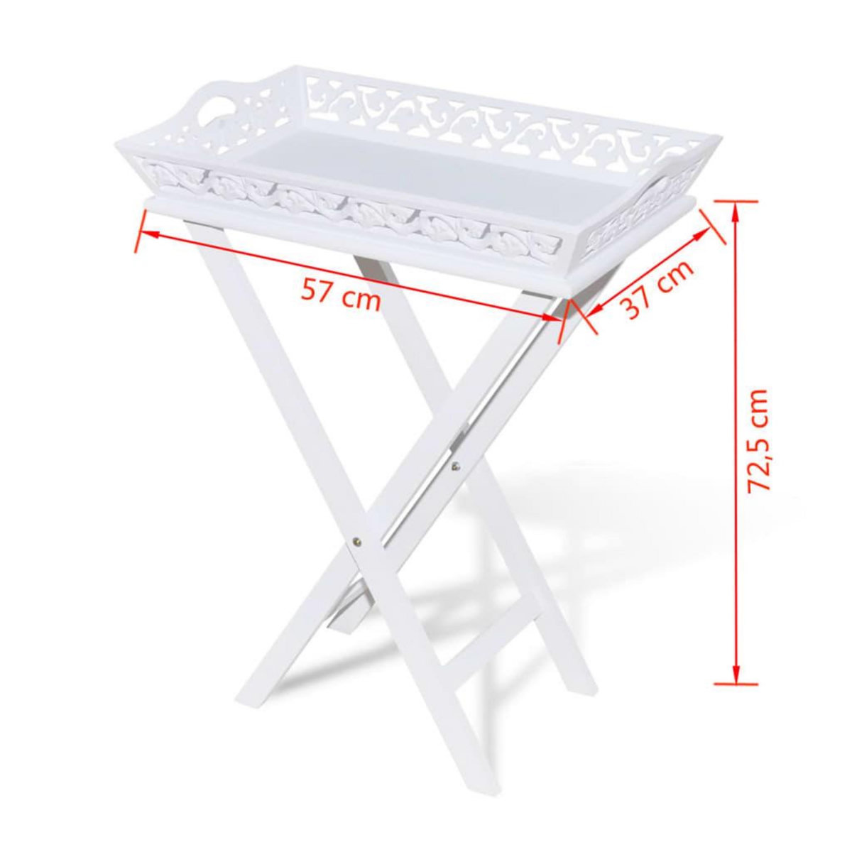 VIDAXL Table d'appoint avec plateau Blanc
