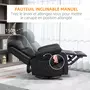 HOMCOM Fauteuil de massage et relaxation électrique  inclinable pivotant repose-pied télécommande noir