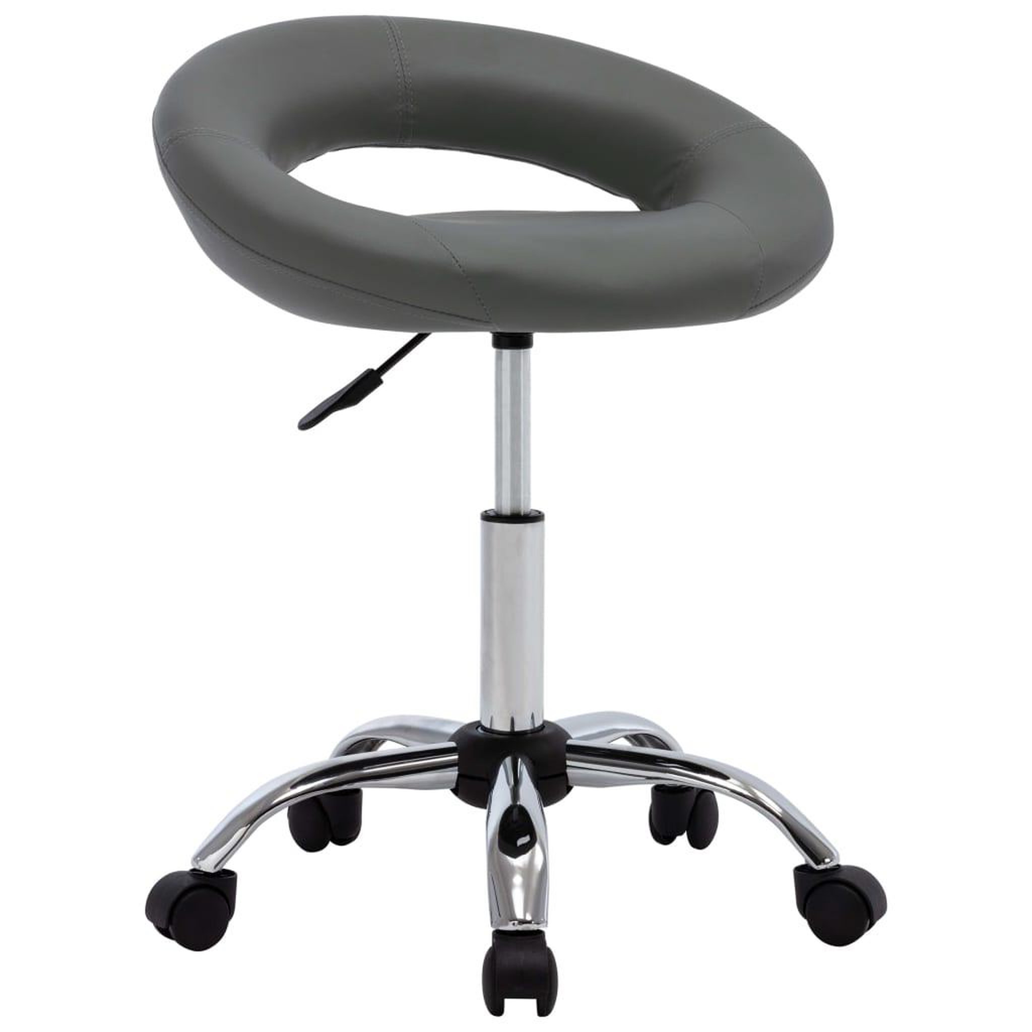 VIDAXL Chaise de travail roulante Gris Similicuir
