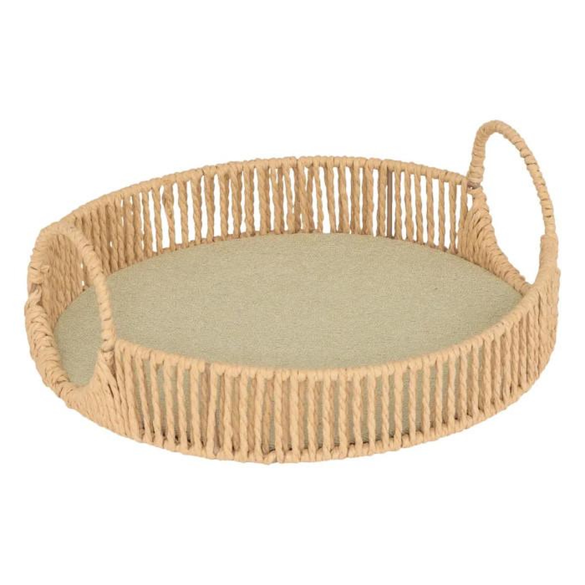 Voir la diapositive 2 : ATMOSPHERA Lot de 2 Plateaux Ronds  Ali  35cm Naturel
