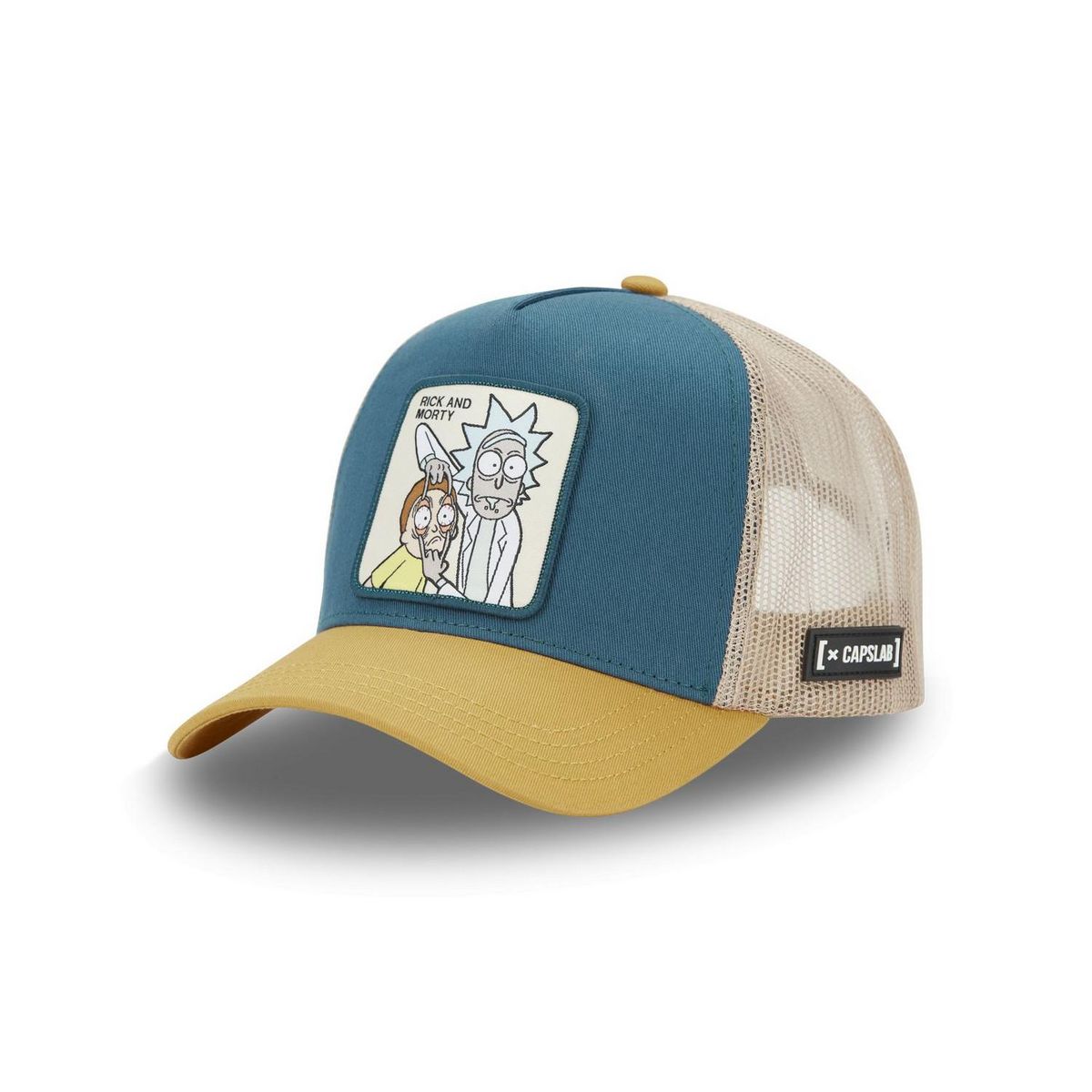 CAPSLAB Casquette trucker en coton avec filet Rick & Morty Blue
