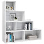Voir la diapositive 3 : VIDAXL Bibliotheque/Separateur de piece Blanc brillant Bois ingenierie