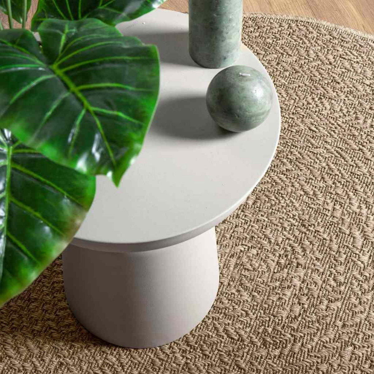VIDAXL Tapis ZIZUR beige Ø 160cm aspect de jute interieur et exterieur
