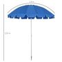 Voir la diapositive 3 : OUTSUNNY Parasol inclinable rond Ø 220 cm tissu polyester haute densité anti-UV mât démontable alu sac de transport inclus bleu