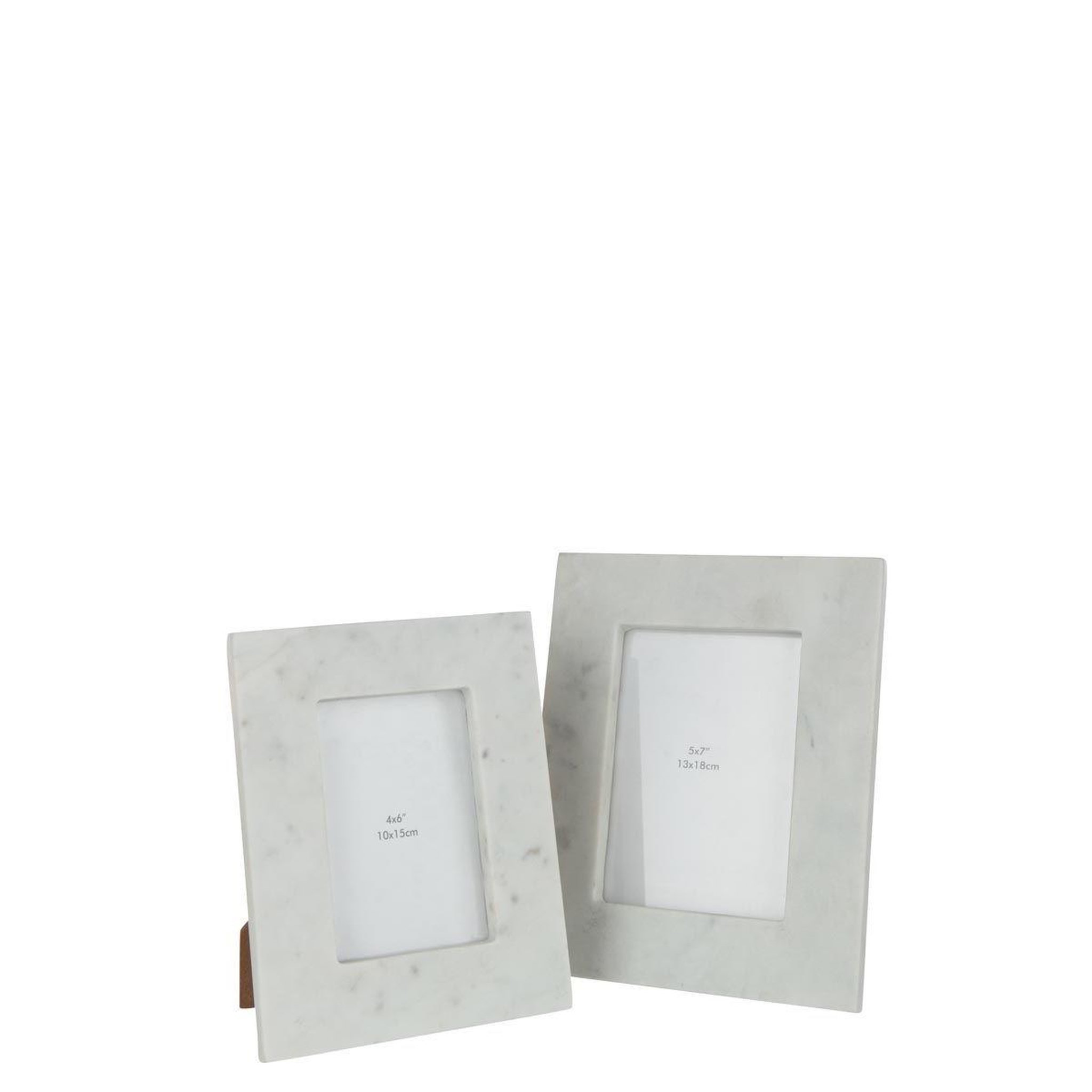 Voir la diapositive 3 : J-LINE Cadre photo déco  marbre  10x15cm blanc