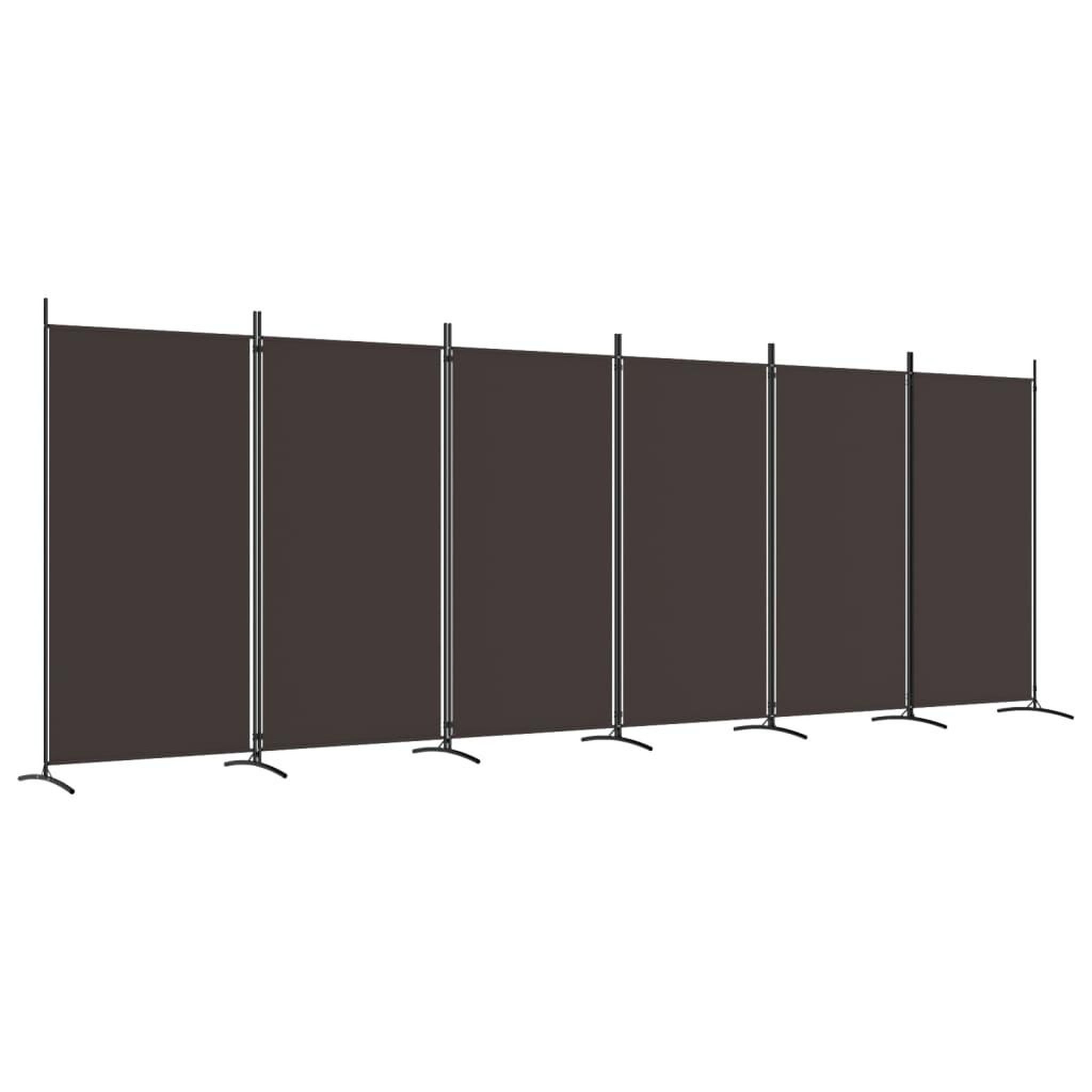Voir la diapositive 2 : VIDAXL Cloison de separation 6 panneaux Marron 520x180 cm Tissu