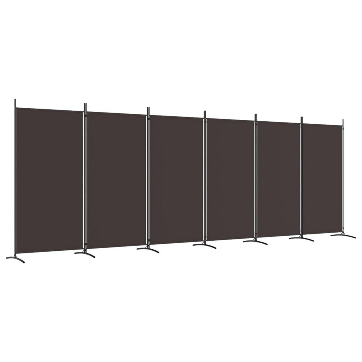VIDAXL Cloison de separation 6 panneaux Marron 520x180 cm Tissu
