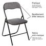 Voir la diapositive 3 : TOILINUX Lot de 6 Chaises pliantes effet velours