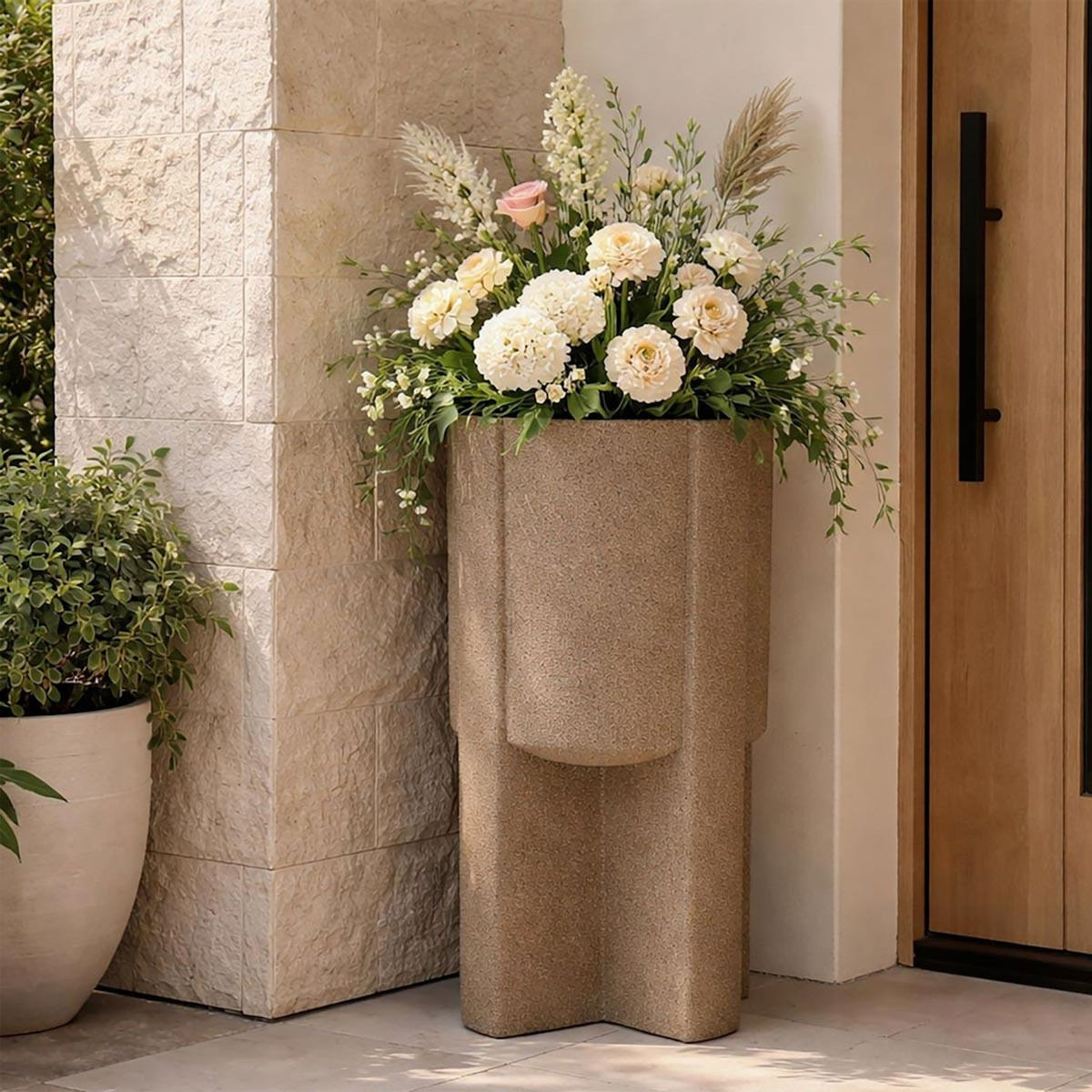 Paris Prix Cache-Pot Design  Moai  80cm Marron