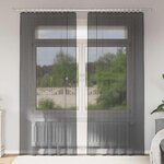 VIDAXL Rideaux en voile avec passants 2 pcs noir