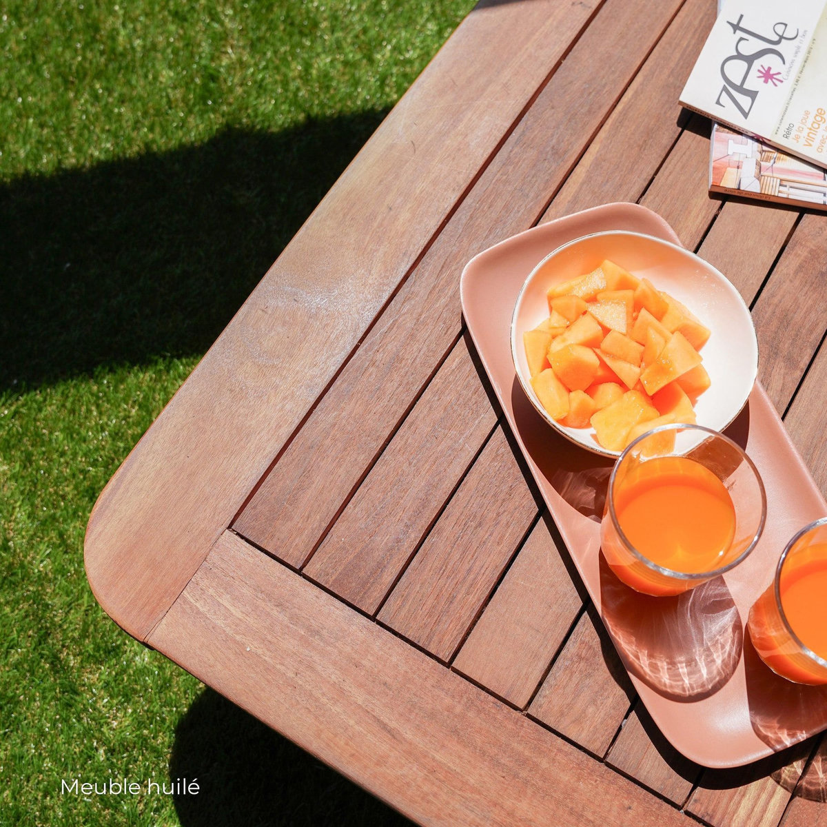 Rendez vous déco Table basse de jardin en bois de teck-Kilda