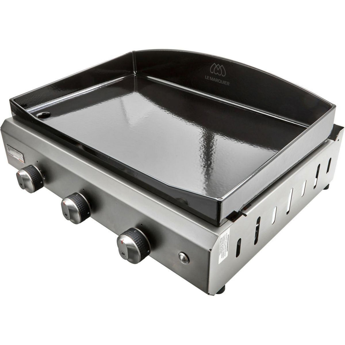 Le marquier Plancha gaz Exclusive Amalia 360 Inox 3 brûleurs à poser, 60x40 cm