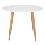 Paris Prix Table à Manger Ronde  Plaza  100cm Blanc & Naturel