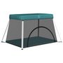 Voir la diapositive 2 : VIDAXL Parc pour bebe avec matelas Vert Tissu de lin