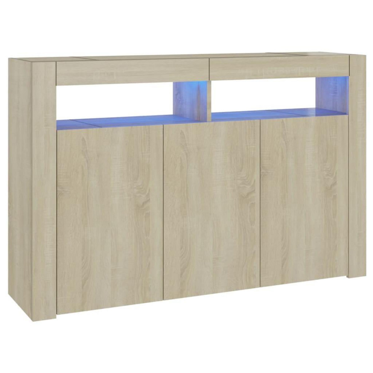 VIDAXL Buffet avec lumieres LED chene sonoma 115,5x30x75 cm