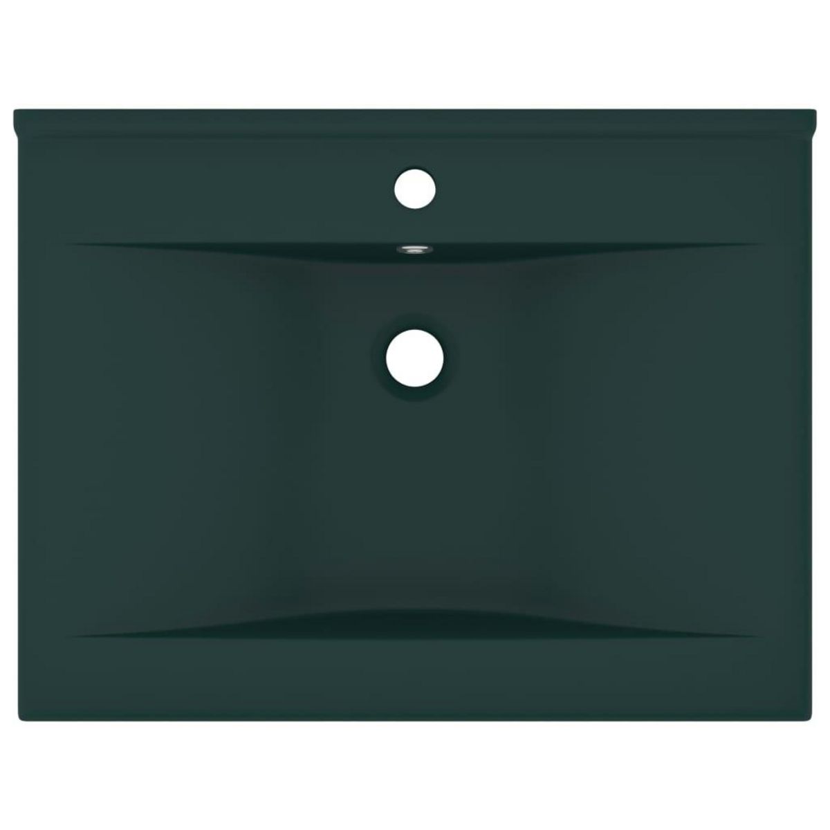 VIDAXL Lavabo avec trou de robinet Vert fonce mat 60x46 cm Ceramique