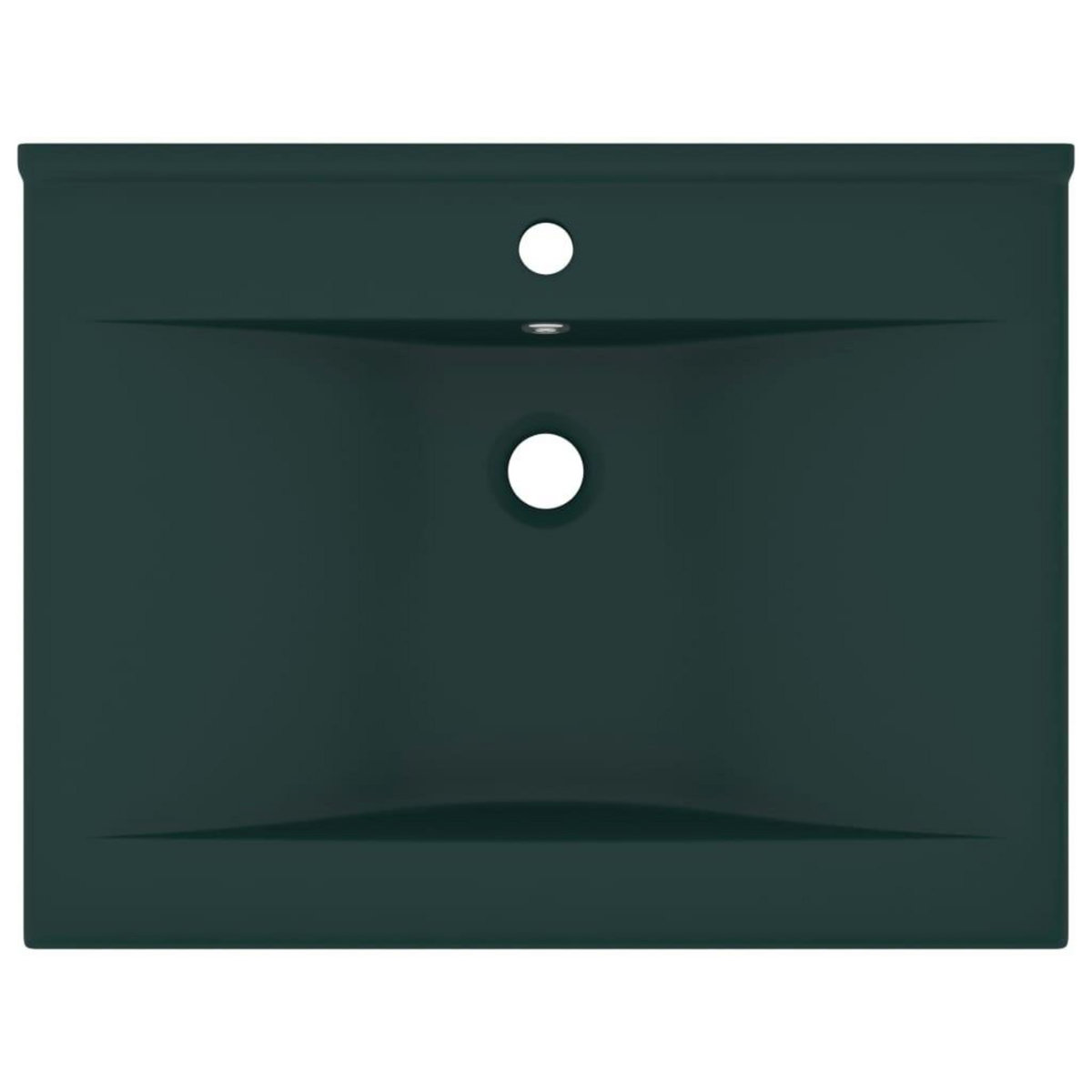 VIDAXL Lavabo avec trou de robinet Vert fonce mat 60x46 cm Ceramique