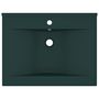 Voir la diapositive 3 : VIDAXL Lavabo avec trou de robinet Vert fonce mat 60x46 cm Ceramique