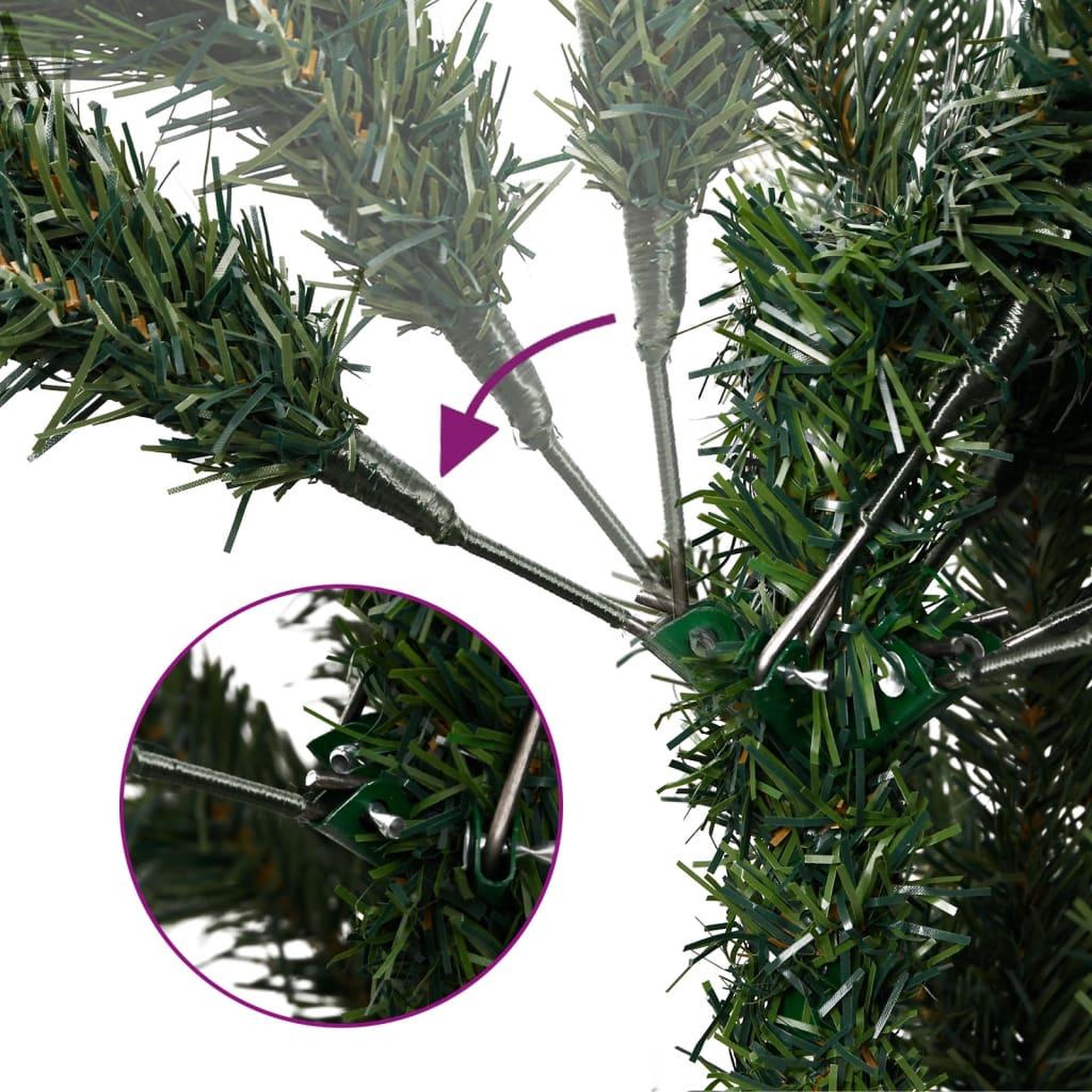 Voir la diapositive 3 : VIDAXL Sapin de Noël artificiel a charnieres avec support vert 180 cm