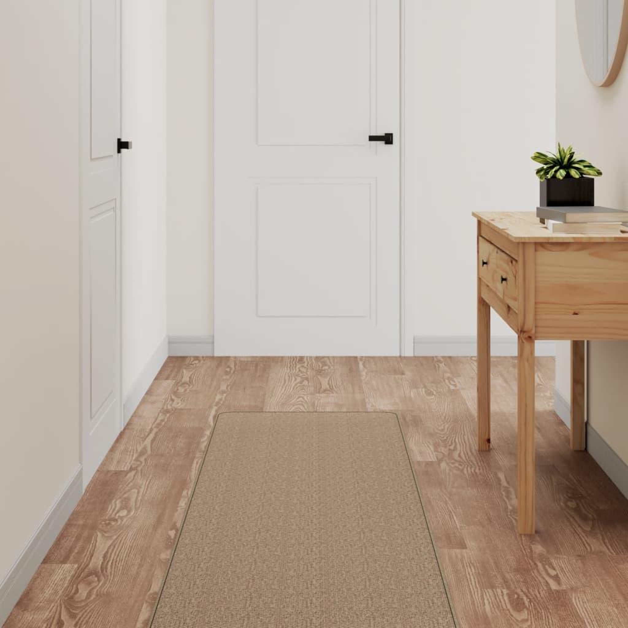 VIDAXL Tapis de couloir aspect sisal sable 50x200 cm