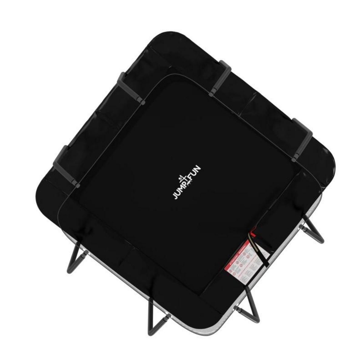 JUMP4FUN Trampoline extérieur Luxury Carré Noir - 244x244cm - avec Echelle, Tapis de Saut, Matelas de protection et Filet de sécurité