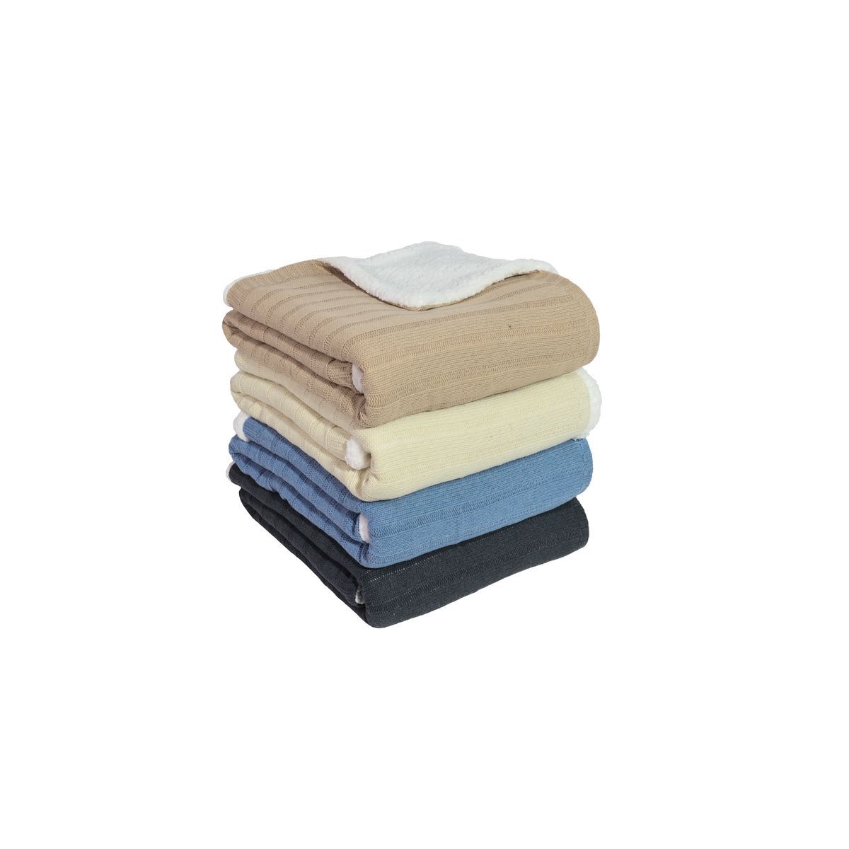 ACTUEL Plaid double face tricot/sherpa  