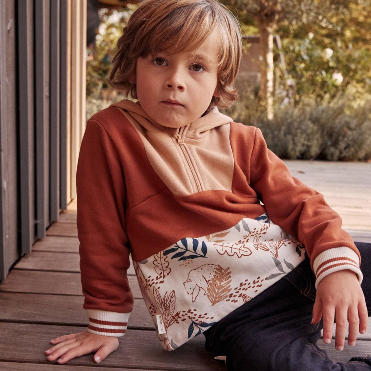 Petit Béguin Sweat-shirt à capuche bébé en molleton Wally